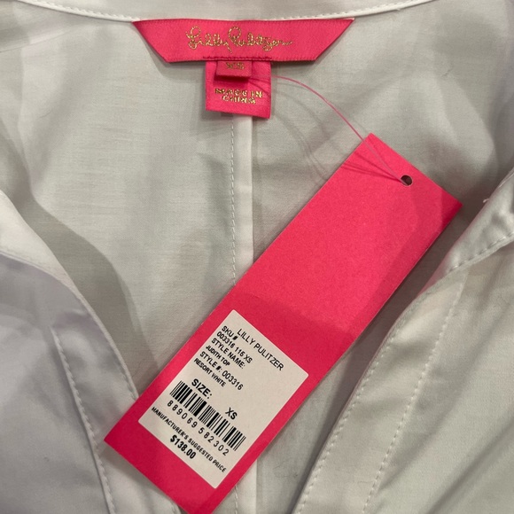 NWT Lilly Pulitzer Judith Top Resort White XS - Picture 3 of 4